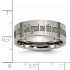 Titanium Brushed Unisex Serenity Prayer Engravable 8mm Flat Wedding Band