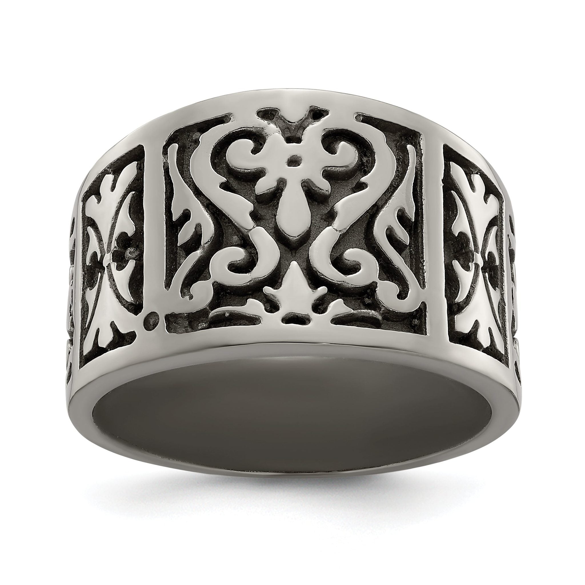 Sophia Jewelers Titanium Flat Men's Wedding Band with Brushed Finish Main image