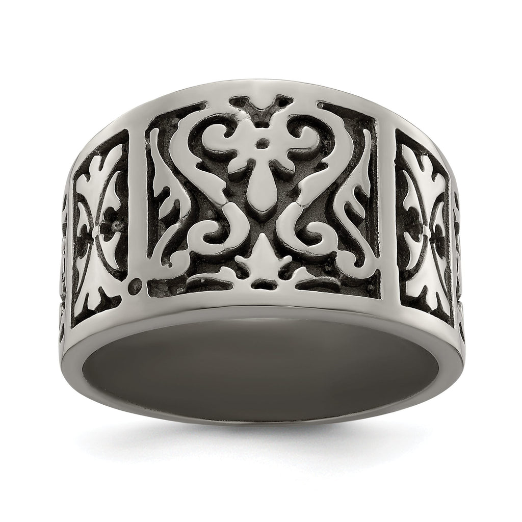Sophia Jewelers Titanium Flat Men's Wedding Band with Brushed Finish