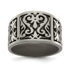 Sophia Jewelers Titanium Flat Men's Wedding Band with Brushed Finish