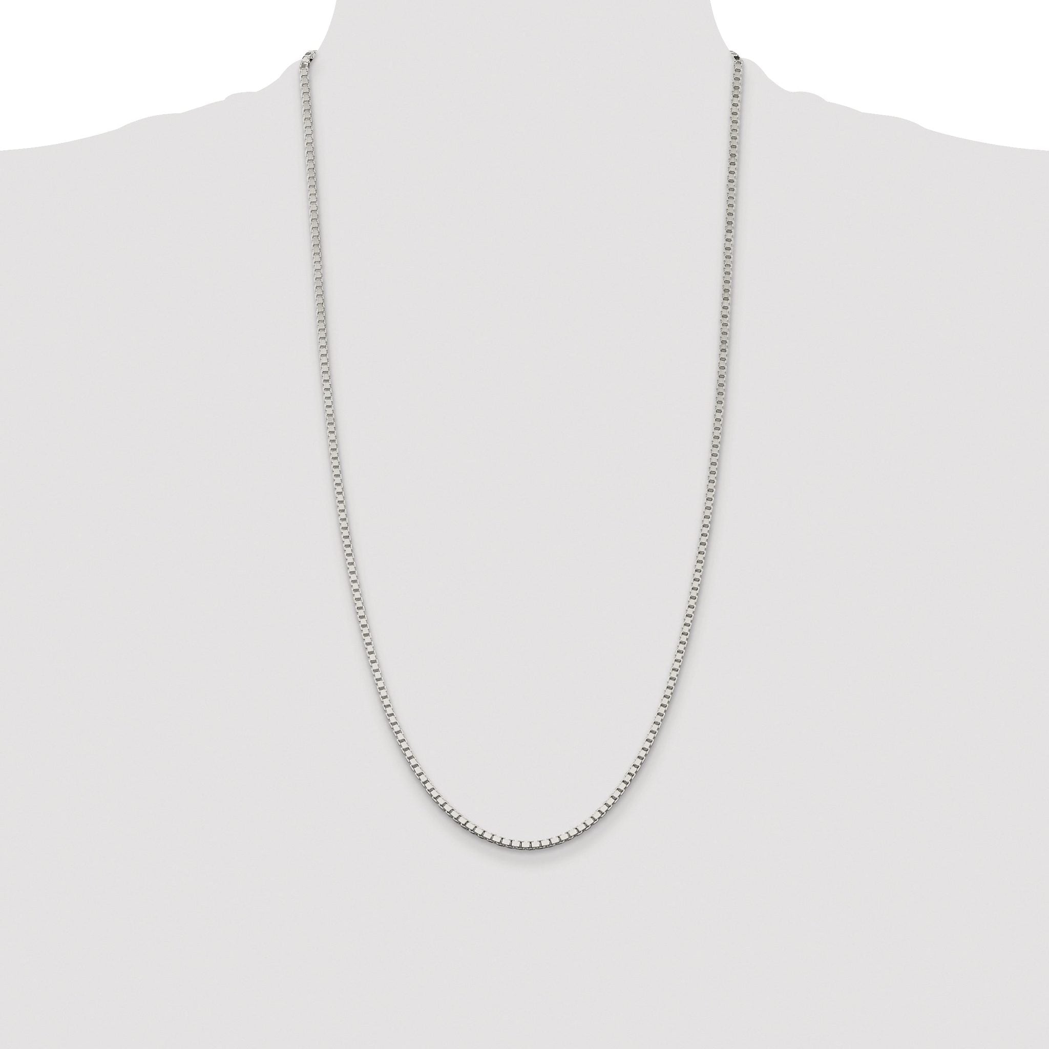 Sterling Silver Rhodium-plated 2.5mm Box Chain