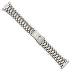 Long 22-26mm President-Style Satin and Polished Stainless Steel with Deployment Buckle 7 inch Watch Band