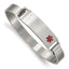 Stainless Steel Brushed with Red Enamel 8.00mm Medical ID Bangle Bracelet