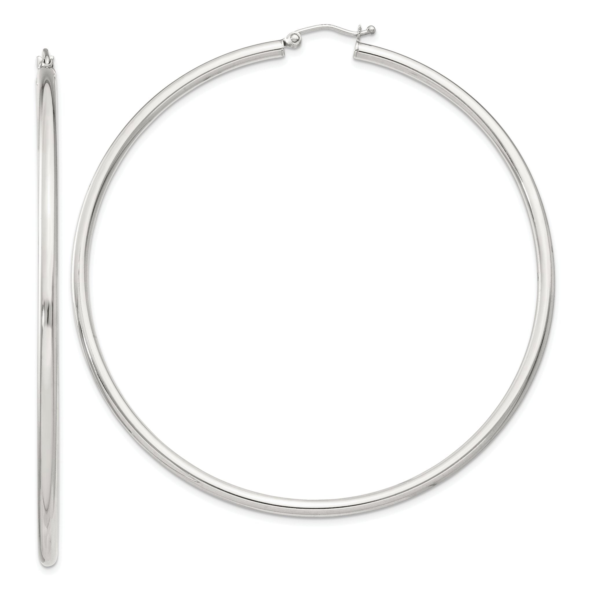 Sterling Silver 2.5mm Round Hoop Earrings Main image