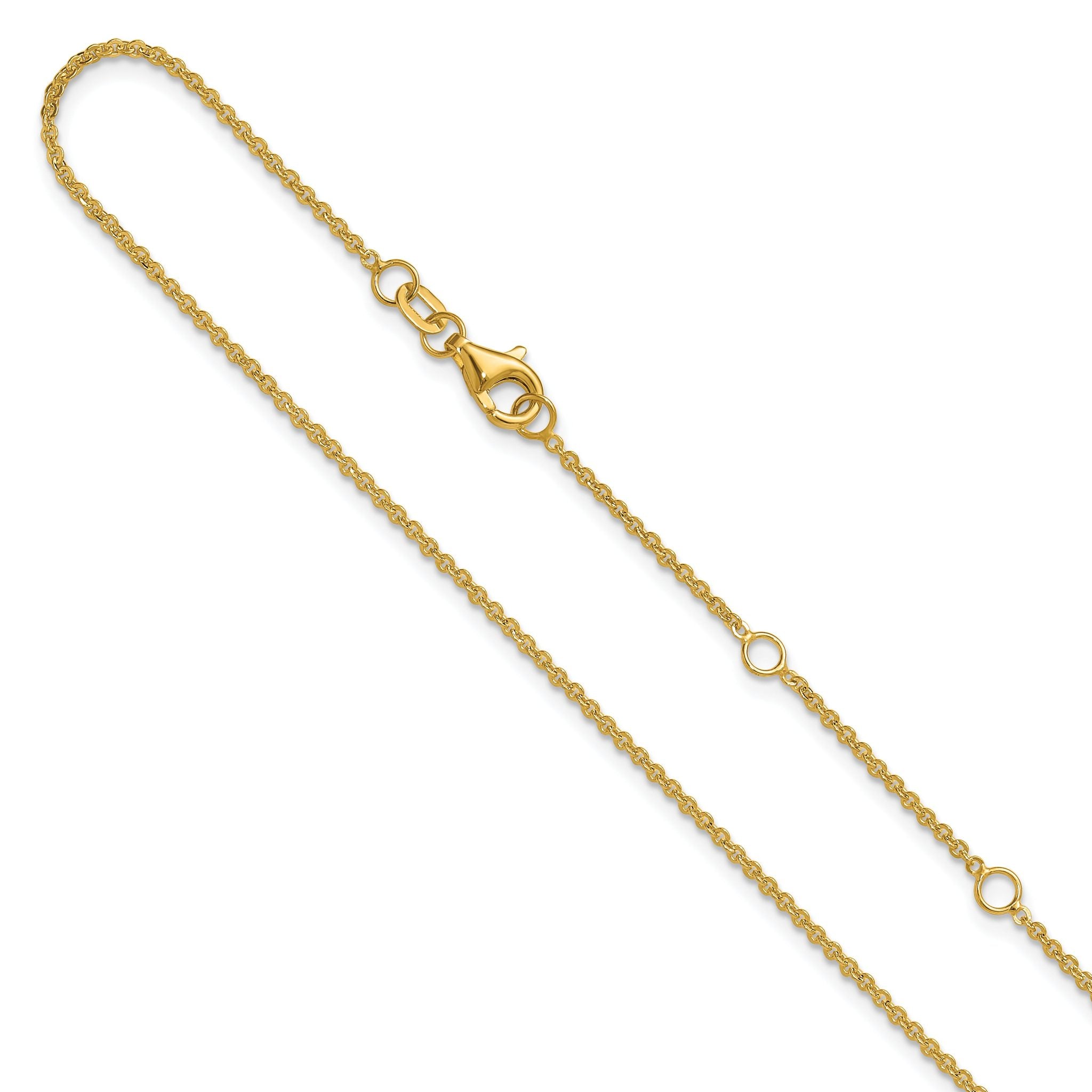 14K 1.4mm Flat Cable 1in+1in Adjustable Chain Main image