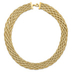 14K Polished Braided Mesh Necklace
