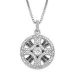 Sophia Jewelers Sterling Silver CZ Pendant Necklace with Rhodium-Polished Finish