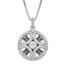 Sophia Jewelers Sterling Silver CZ Pendant Necklace with Rhodium-Polished Finish