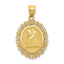 14K Gold Aquarius Zodiac Pendant with Polished Satin Finish