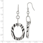 Stainless Steel Enamel Polished Oval Drop Dangle Earrings for Women