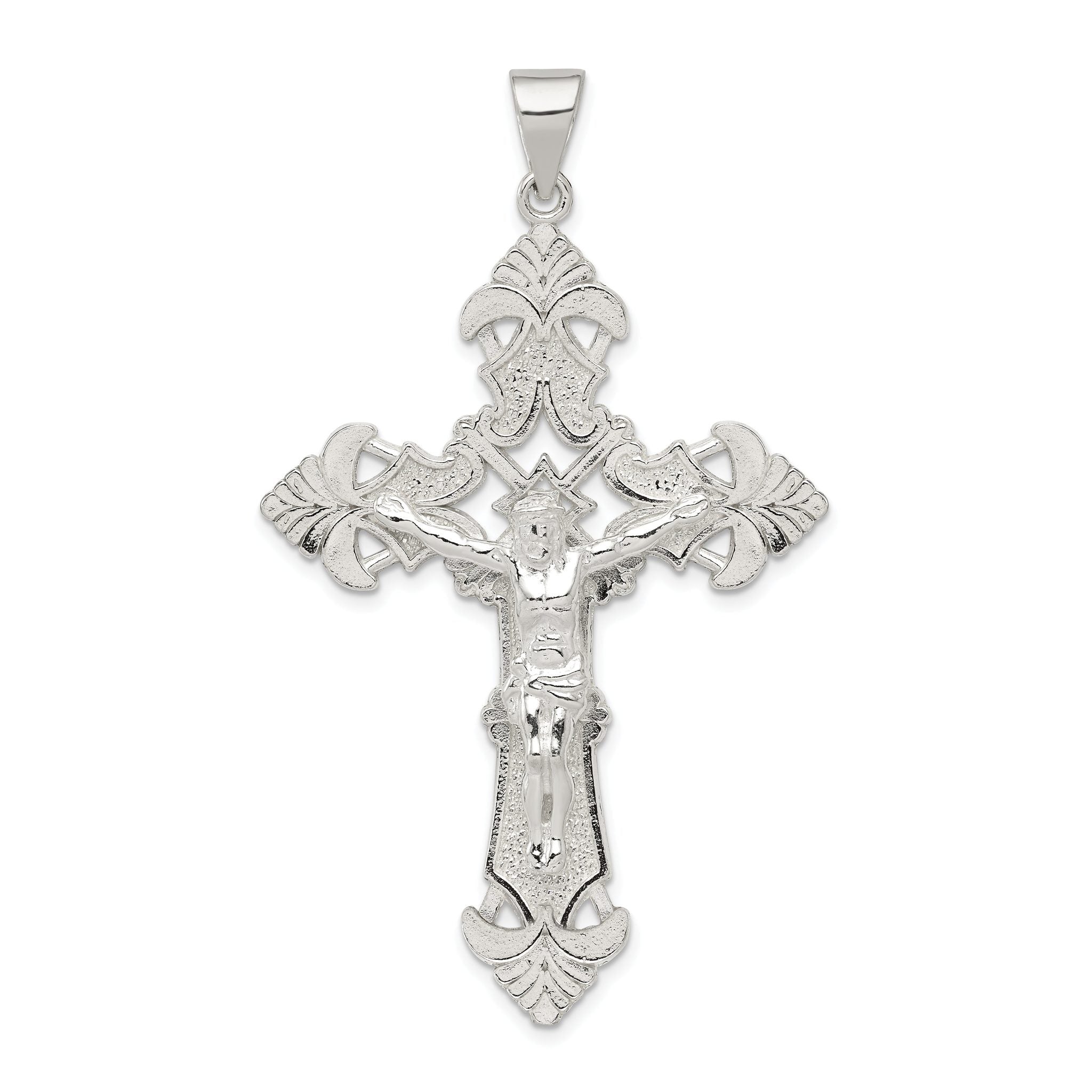 Sterling Silver Polished Crucifix Pendant Main image