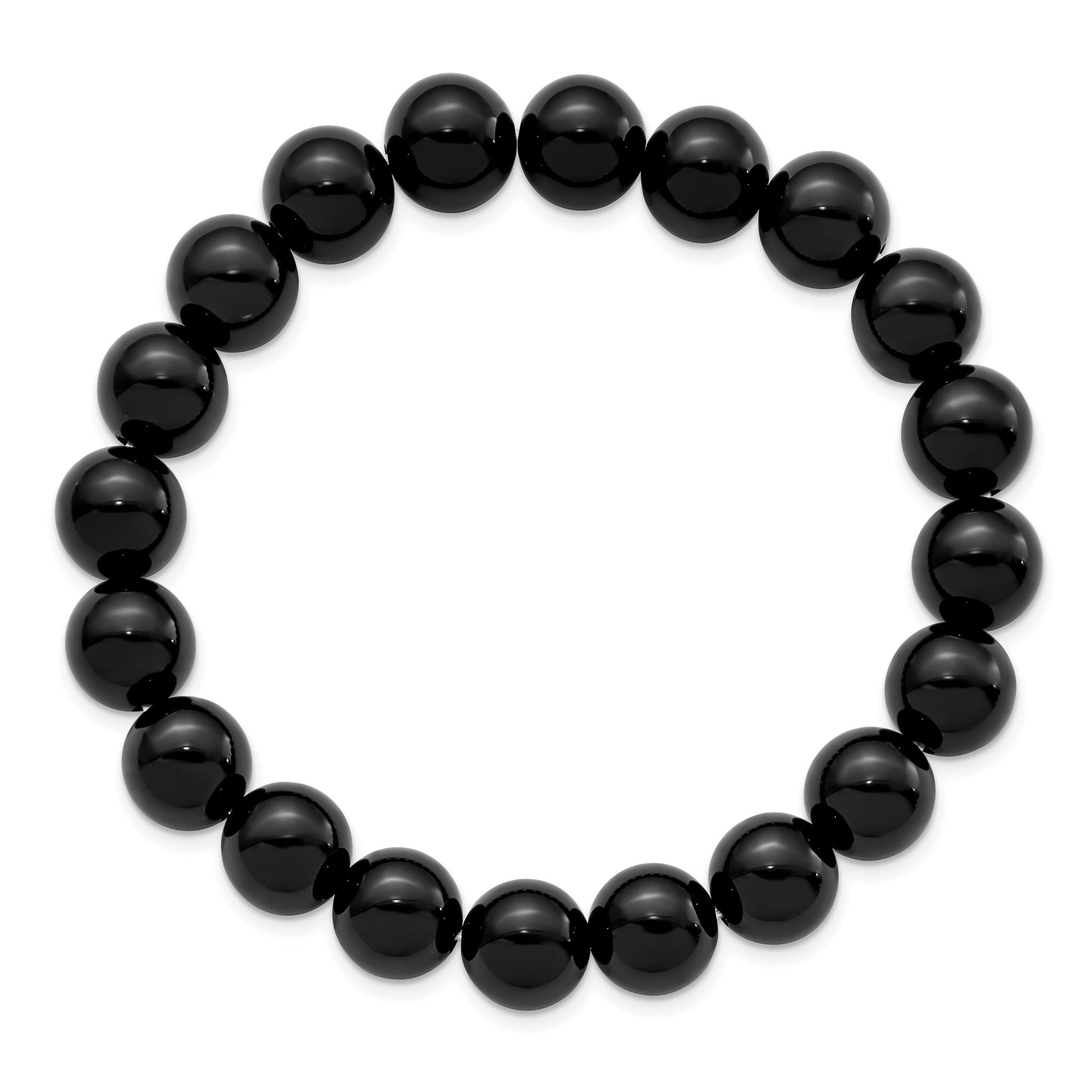 10mm Black Agate Beaded Stretch Bracelet Secondary image
