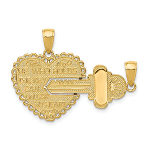 Key to My Heart Break-Apart Charm in 14K Yellow Gold, 22mm - Sophia Jewelers