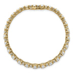 14k 11 carat Lab Grown Diamond VS+ F+ Complete Oval and Round Tennis Bracelet