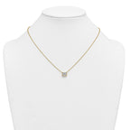 14k 1 1/2 carat Certified Lab Grown Diamond VS+ F+ Radiant Complete 18 inch Bezel Set Solitaire Necklace