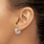 Stainless Steel Polished Hinged Huggie Hoop Earrings