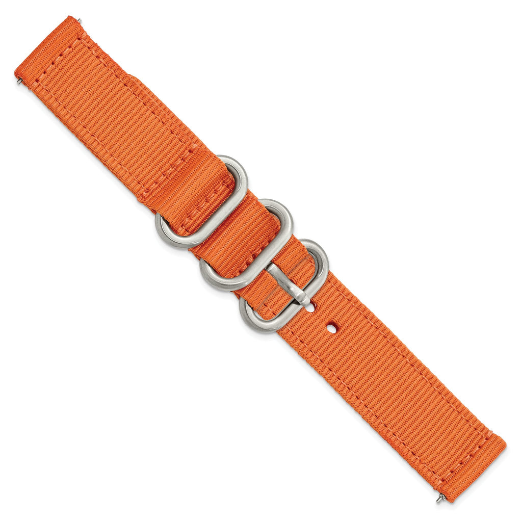 Two-Piece Ballistic Nylon Watch Band in Orange, 20mm