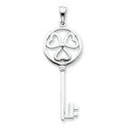 Key Pendant in Sterling Silver, 16.9mm - Sophia Jewelers