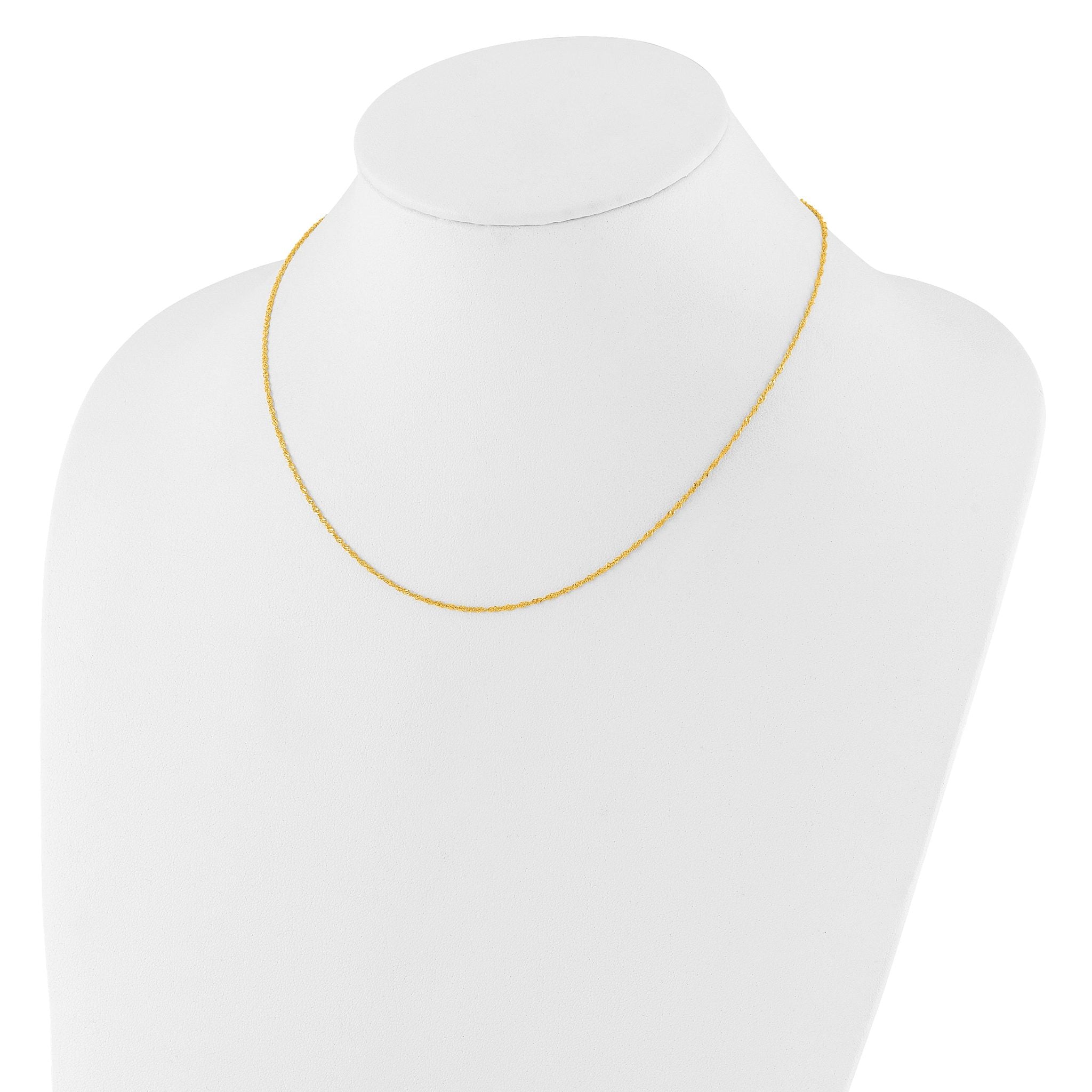 Singapore Adjustable Chain Necklace in 14K Yellow Gold, 1.25mm