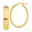 14K Gold Polished Oval Hoop Earrings, 5.75mm Elegant Hollow Design