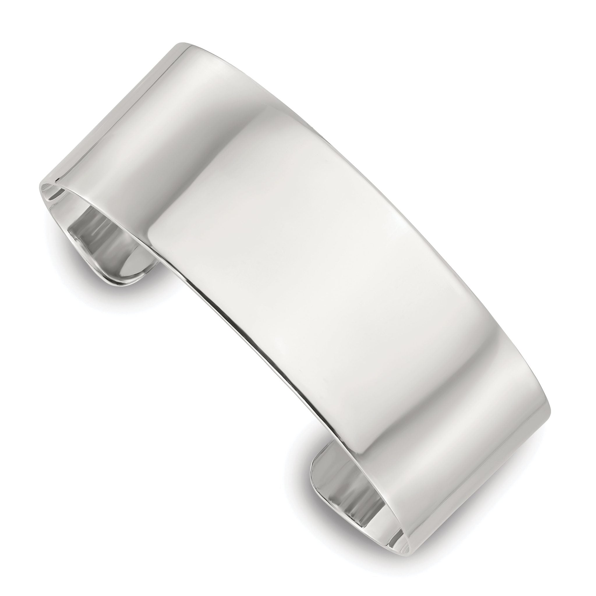 Sterling Silver Polished 25mm Flat Cuff Bangle Main image