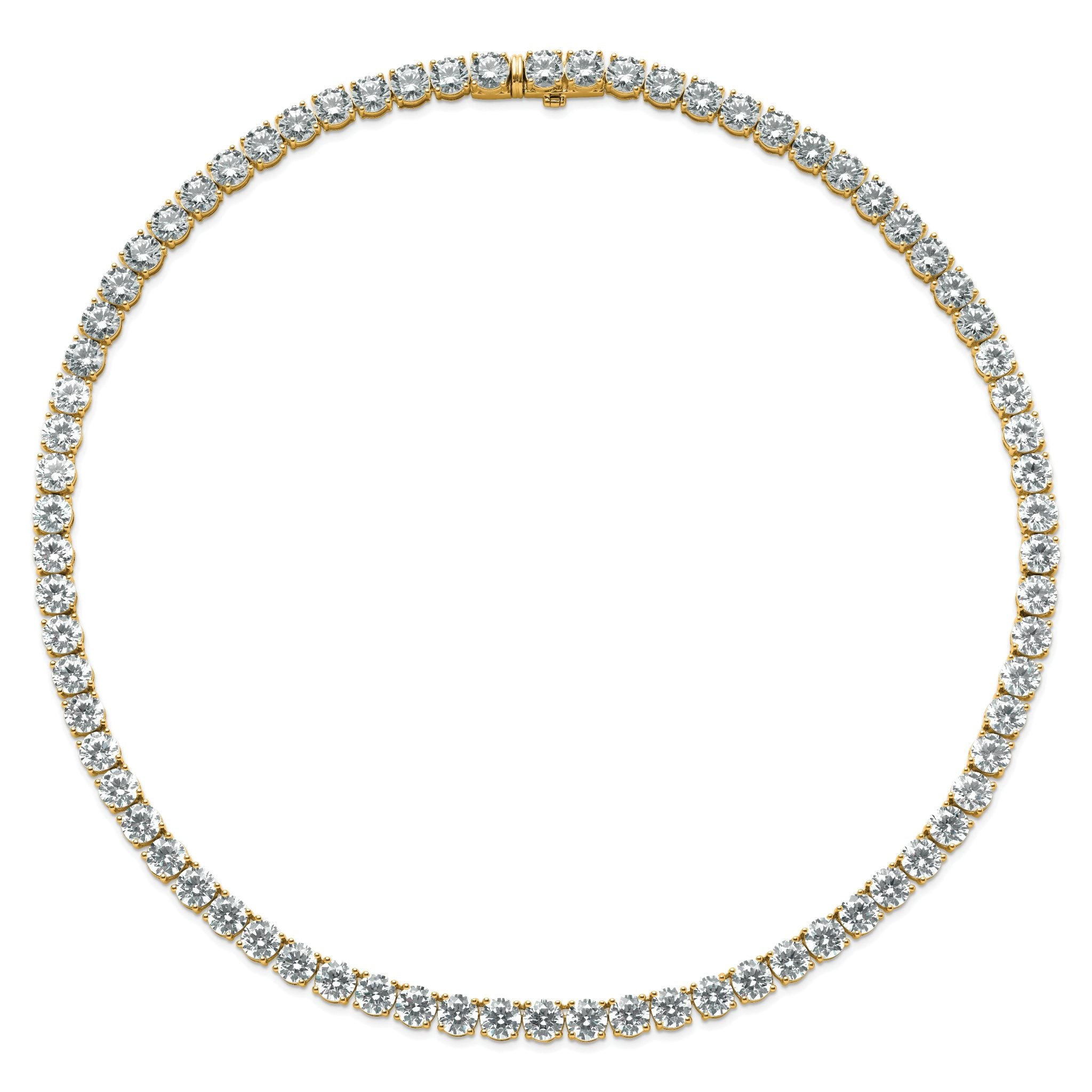 14k 83 carat Lab Grown Diamond VS/SI+ G+ Complete Round 22 inch Straight Tennis Necklace