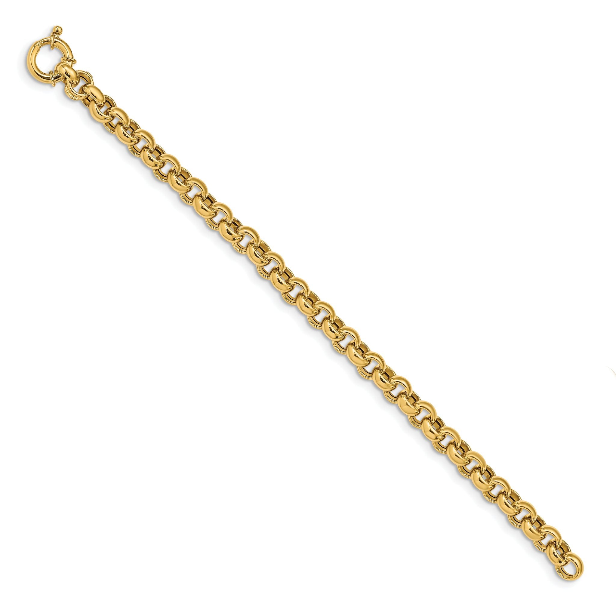 14K Polished Fancy Rolo Link Bracelet Secondary image