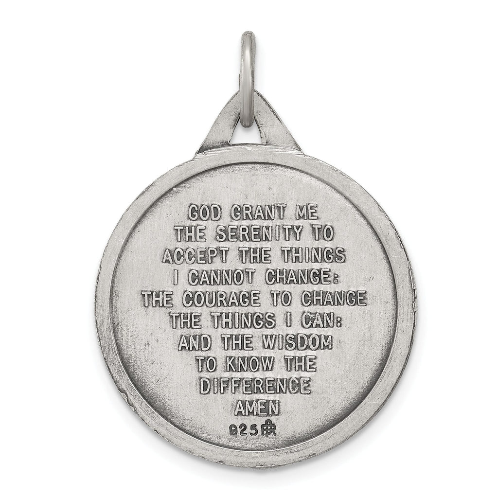 Sterling Silver 925 Praying Hands Pendant with Antiqued Finish