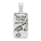 Sterling Silver Antiqued Footprint Pendant by Sophia Jewelers