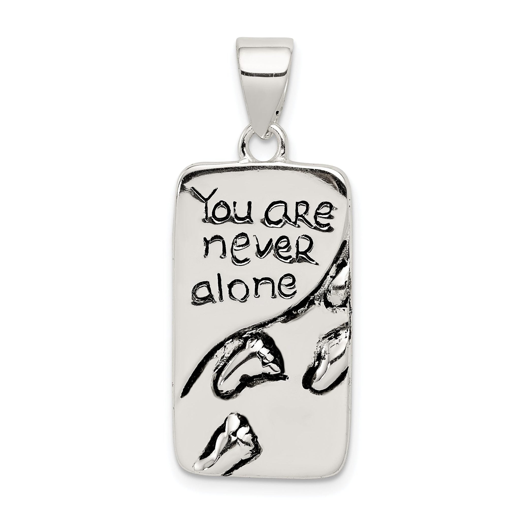 Sterling Silver Antiqued Footprint Pendant by Sophia Jewelers