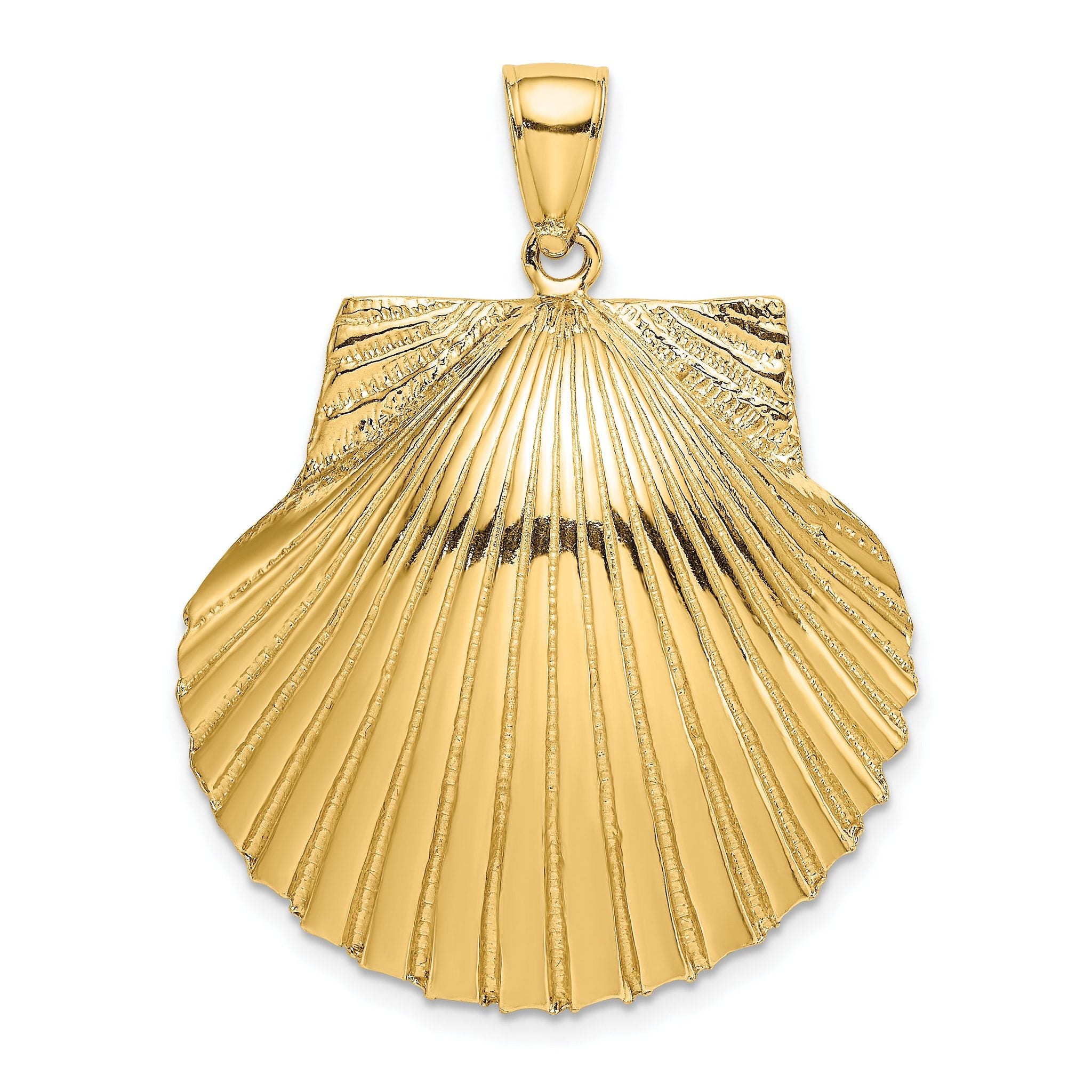 14K 3-D Textured Scallop Shell Charm Main image