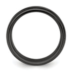 Grooved Waves Wedding Band in Black Titanium, 10mm