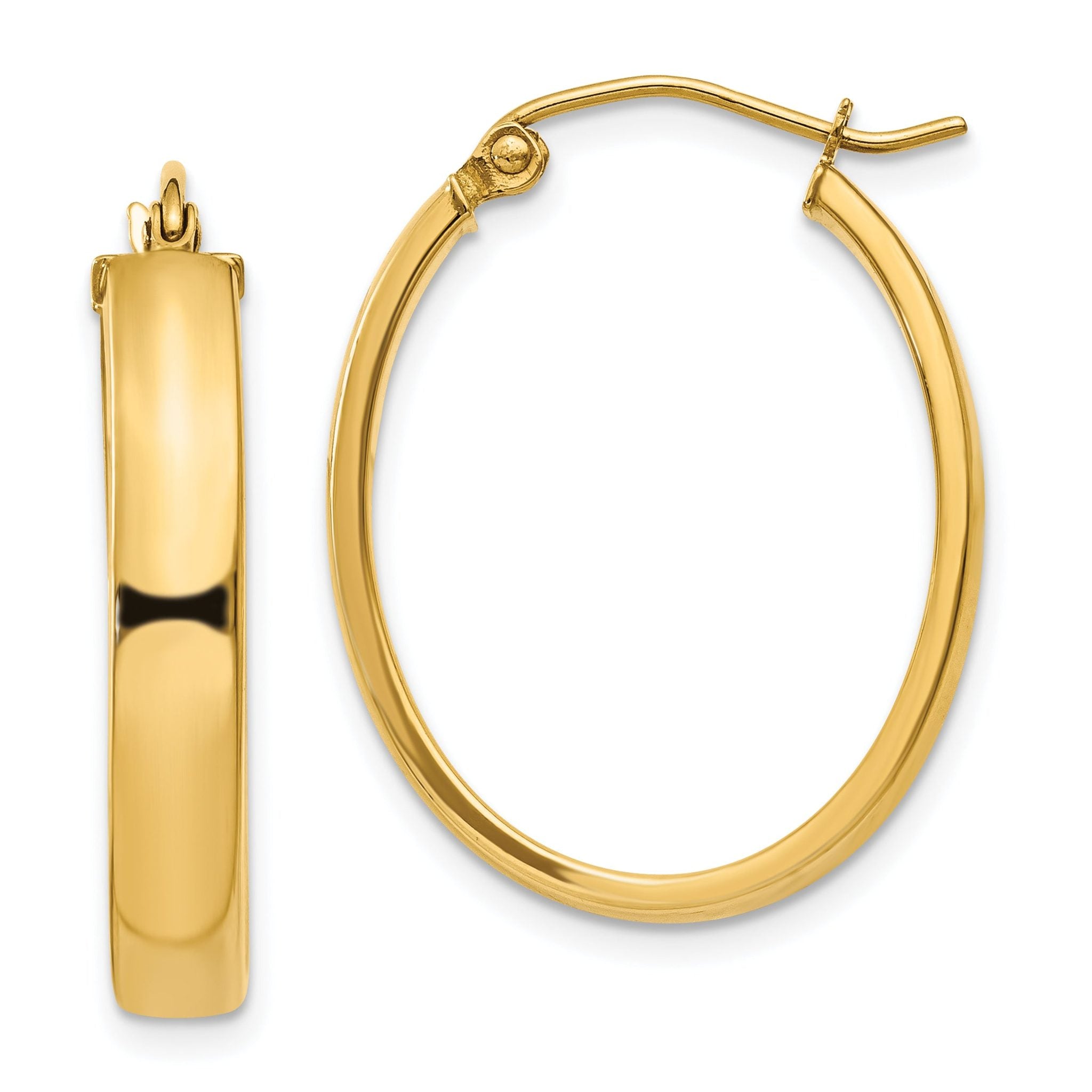 14k Lightweight Oval Hoop Earrings Main image
