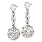 Stainless Steel Polished Heart Drop Dangle Earrings for Women