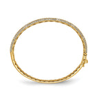 Sterling Shimmer Sterling Silver Gold-tone Flash Gold-plated 175 Stone PavÃÂ¢Ã¢âÂ¬ÃÂ¡ CZ Hinged Bangle Bracelet