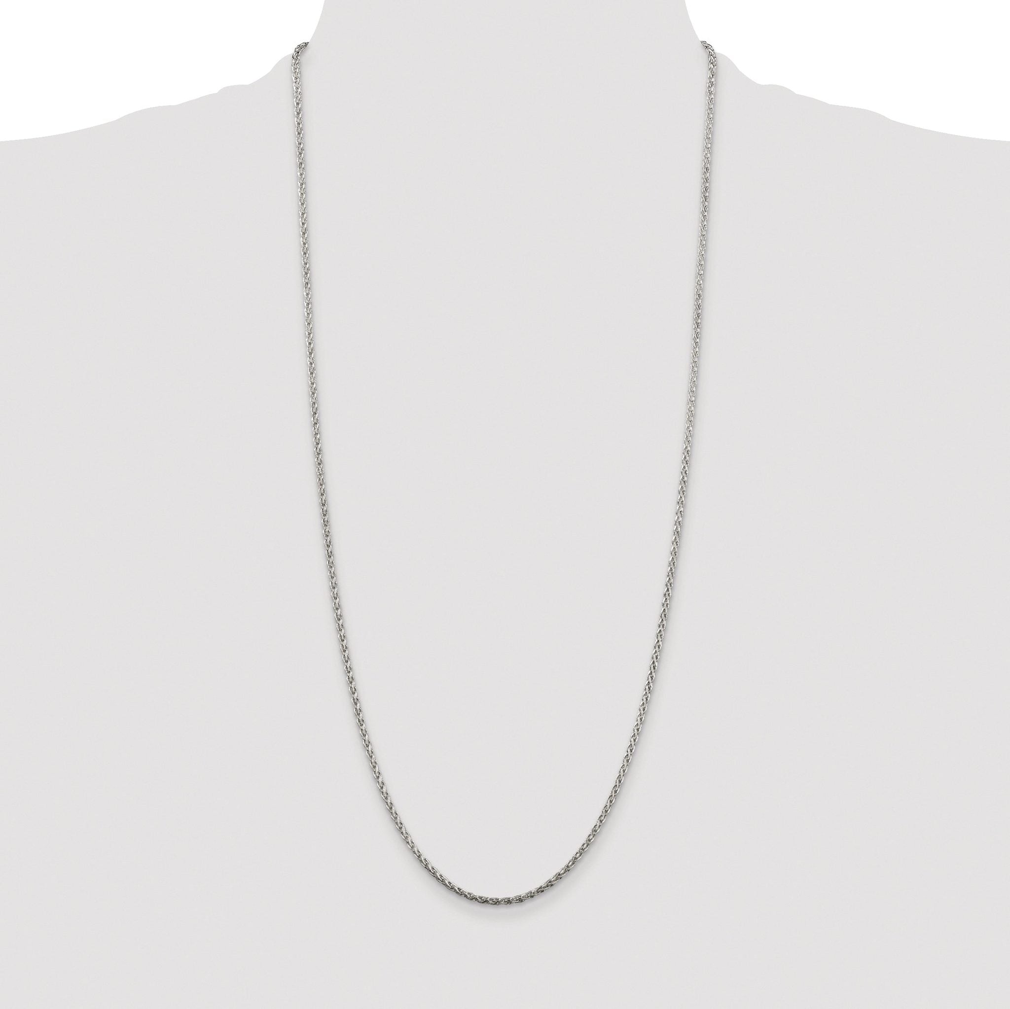 Diamond-Cut Spiga Chain Necklace in Sterling Silver