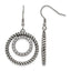 Stainless Steel Polished & Antiqued Cubic Zirconia Drop Dangle Earrings for Women