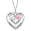 Sophia Jewelers Sterling Silver Heart Necklace with Multicolor CZ Elegance
