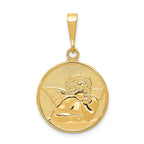 14K Gold Angel Pendant with Polished Satin Finish