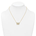 14k 3/4 carat Lab Grown Diamond VS+ F+ Complete Letter W 18 inch Initial Necklace