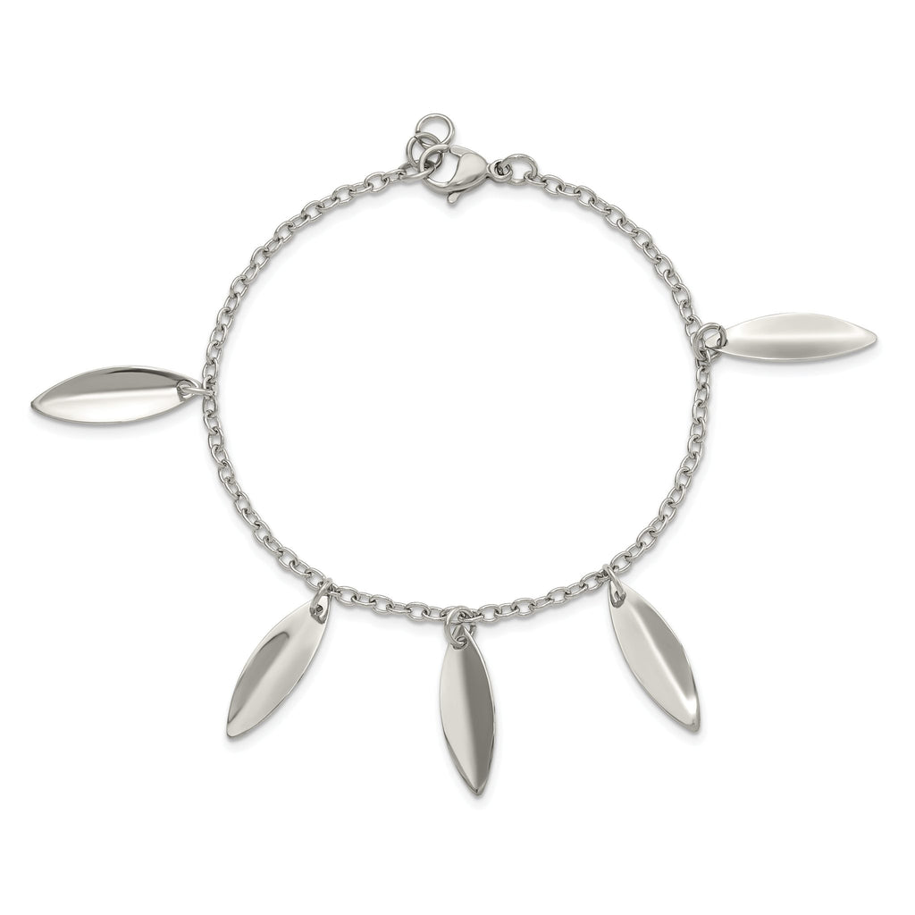 Stainless Steel Polished Diamond Shaped Dangles Bracelet for Women