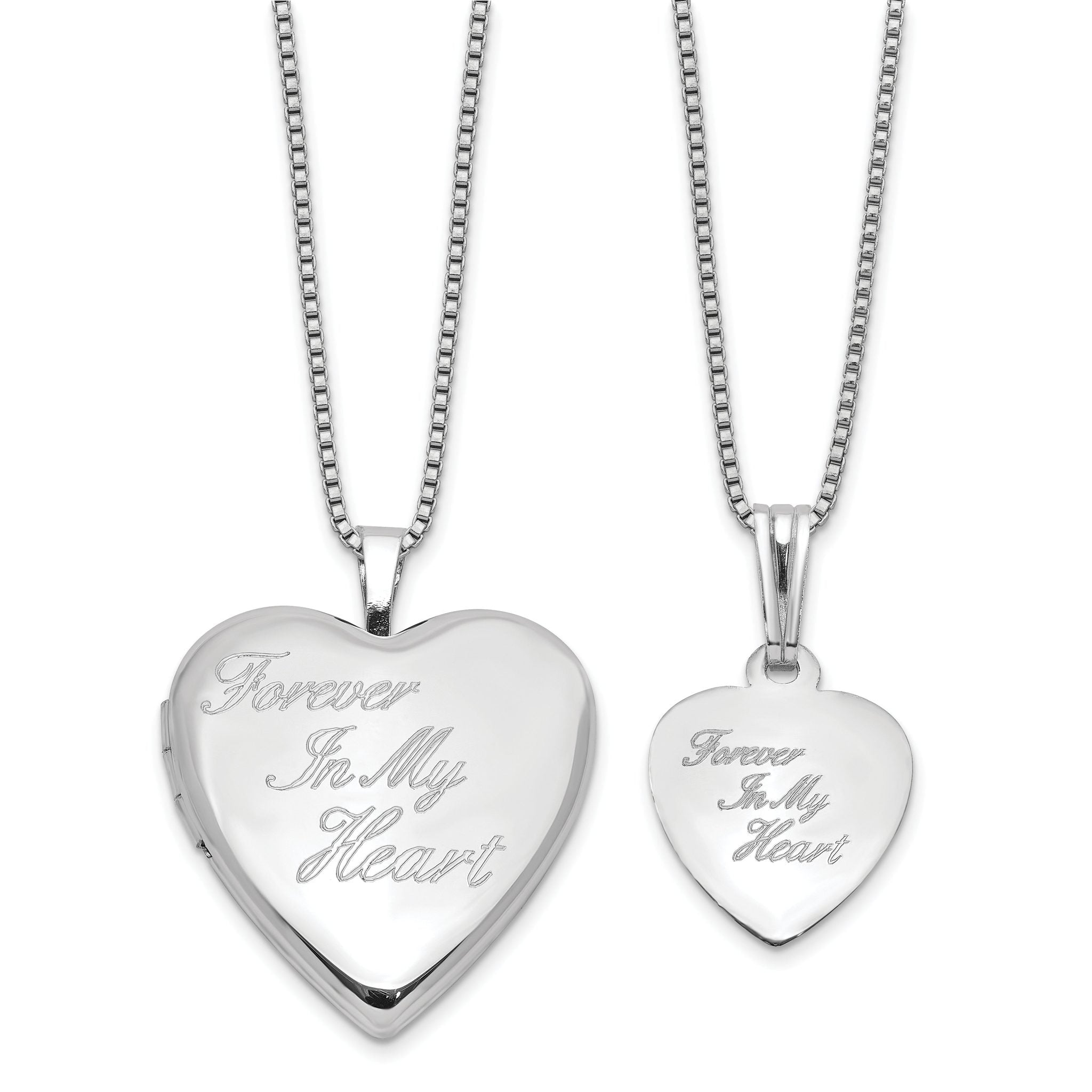 Sterling Silver RH-plated FOREVER 20mm/12mm Locket/Pendant Set Main image