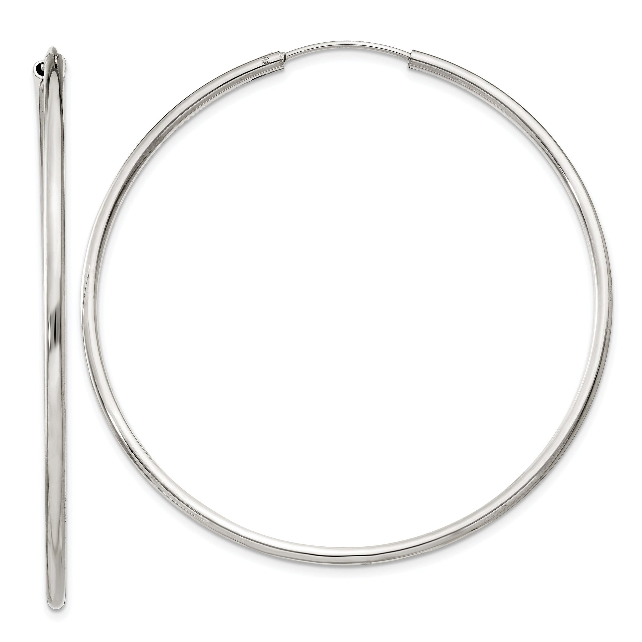 Sterling Silver 2x55mm Endless Hoop Earrings Main image