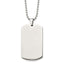 Chain Stainless Steel Brushed and Polished Rounded Edge 4mm Dog Tag on a 24in Ball Chain Necklace