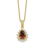 Cheryl Gold-Plated Sterling Silver CZ Teardrop Necklace for Women 18.5 Inch