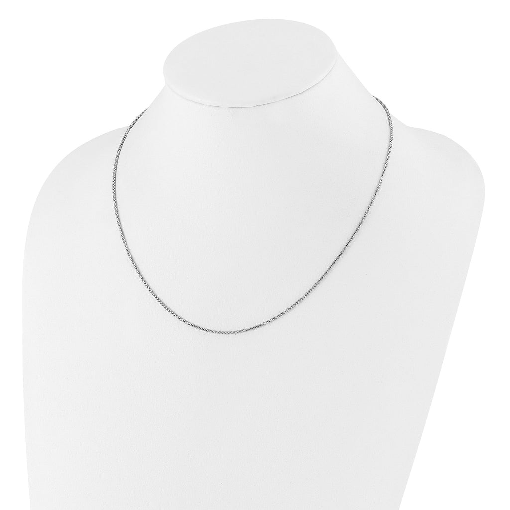 Sterling Silver RH-plated Adjustable 1.4mm Popcorn Chain