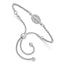 Sterling Silver Rhodium-Plate Miraculous Medal Adjustable 4-9in Bracelet