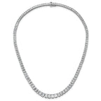 14k White Gold 29 1/6 carat Lab Grown Diamond VS/SI+ G+ Complete 17 inch Emerald Graduated Tennis Necklace