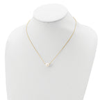 Sterling Silver Gold-plated 8-9mm White Near Round Freshwater Cultured Pearl 18 inch Necklace