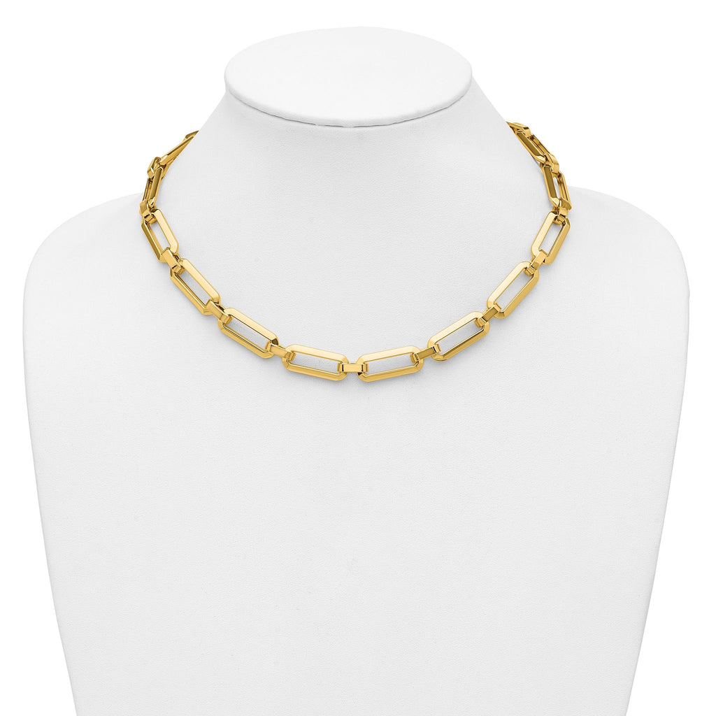 14K Polished Fancy Link Necklace